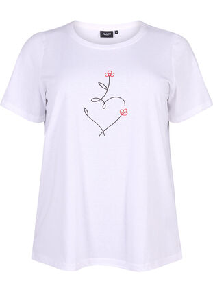 FLASH – kuviollinen t-paita, Bright White Heart, Packshot image number 0