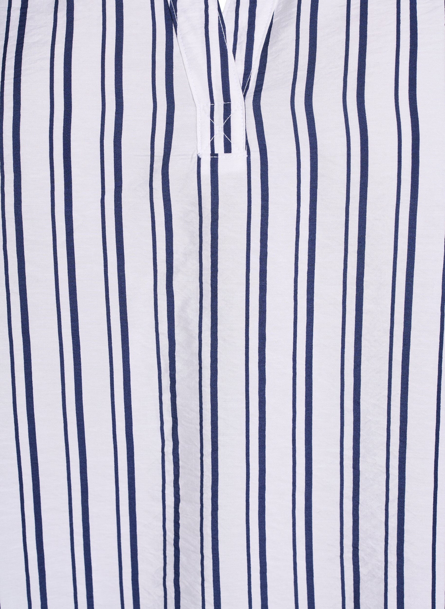 Zizzi FLASH - Raidallinen paitapusero V-kaula-aukolla, Valkoinen, Packshot image number 2