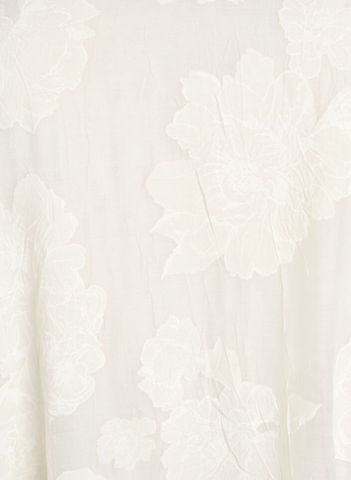 Midimekko kukkakuviolla ja l&auml;pikuultavilla 3/4-hihoilla, Beige, Packshot image number 2