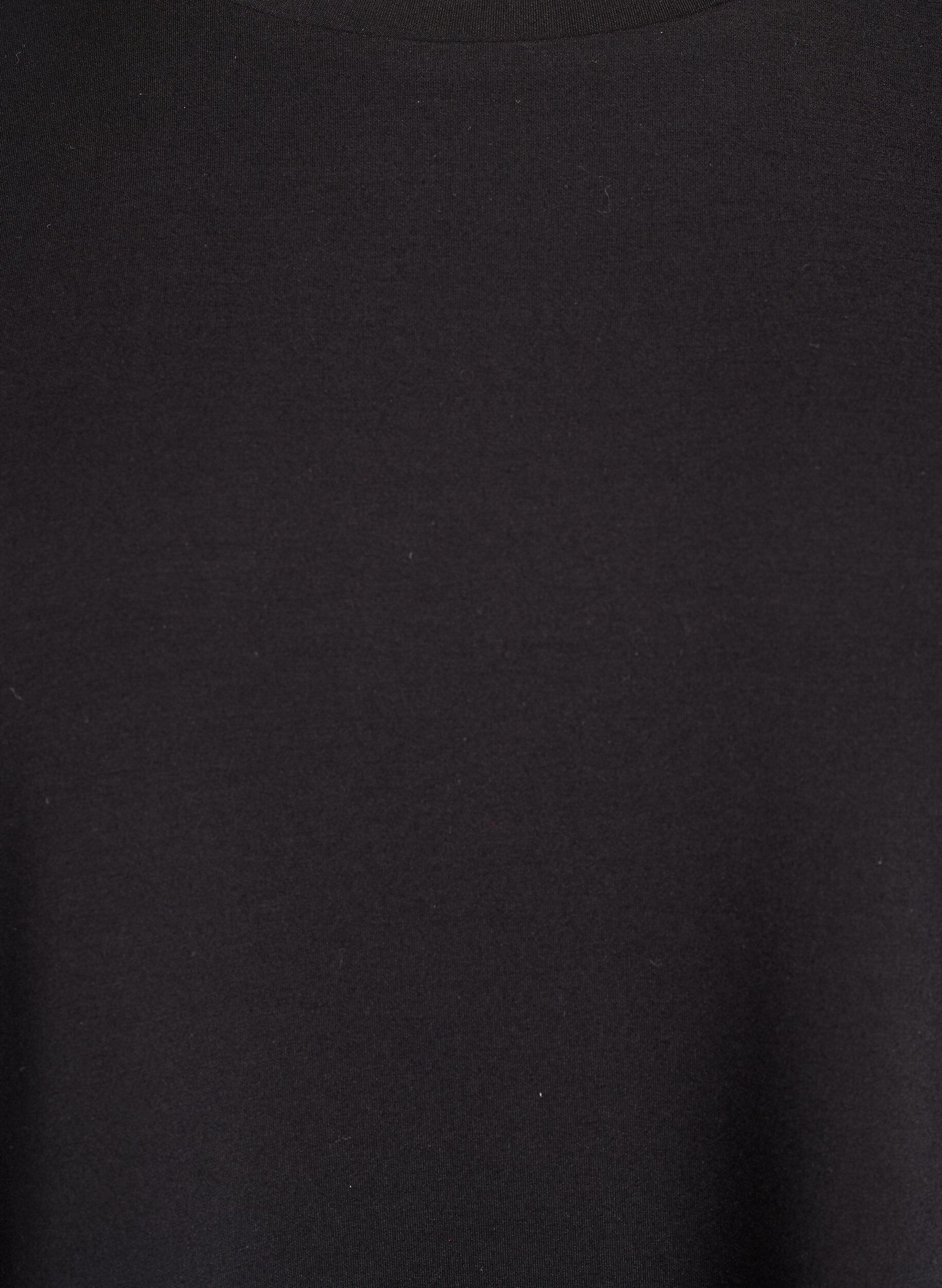 Zizzi Lyhyt loose fit t-paita modal-sekoitteesta, Musta, Packshot image number 2