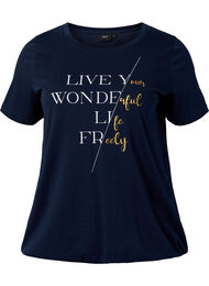 Lyhythihainen puuvillainen t-paita joustoreunuksella , Night Sky W. Live