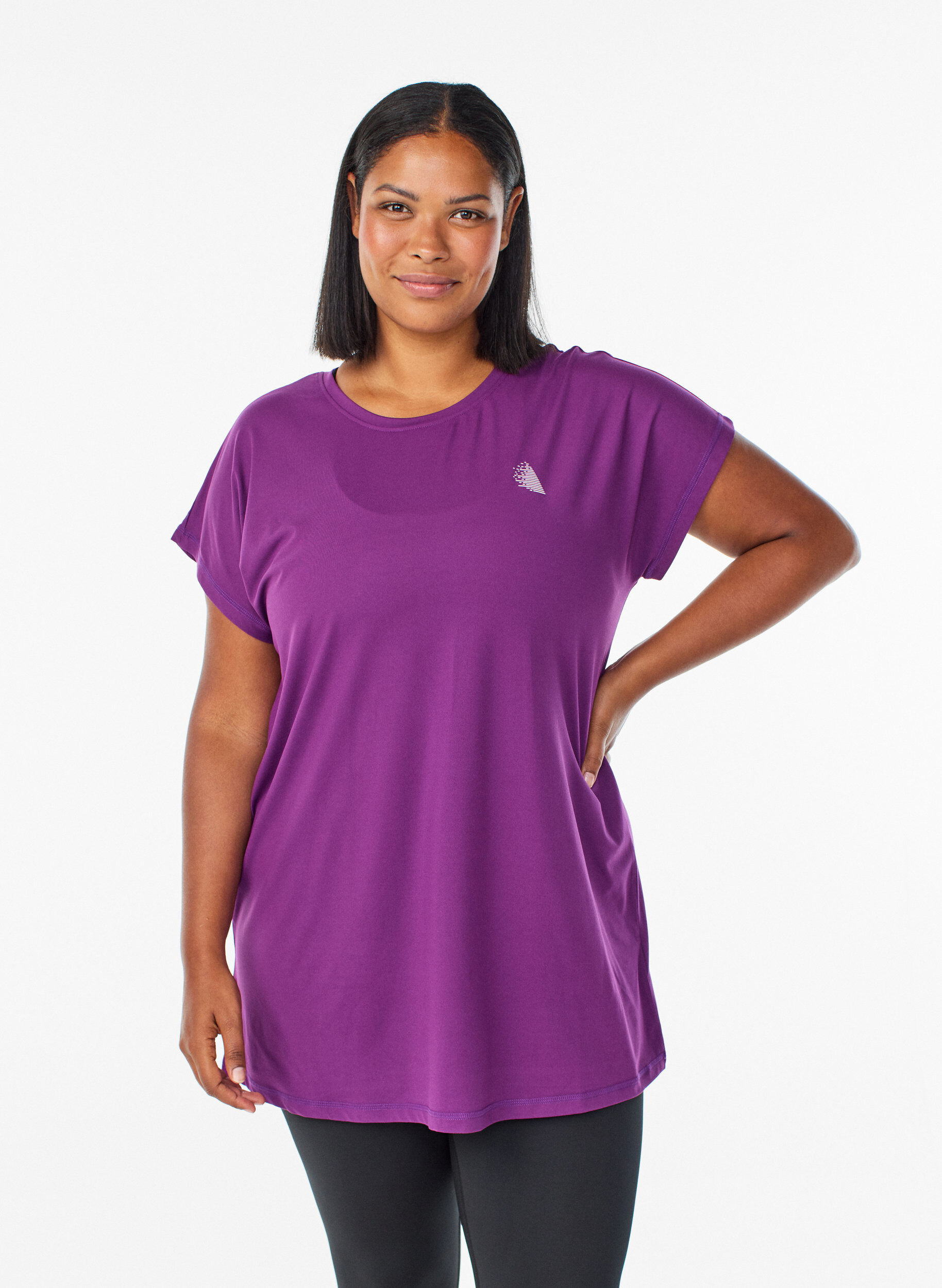 ZizziPitk&auml; treeni-T-paita, Violetti, Model image number 0