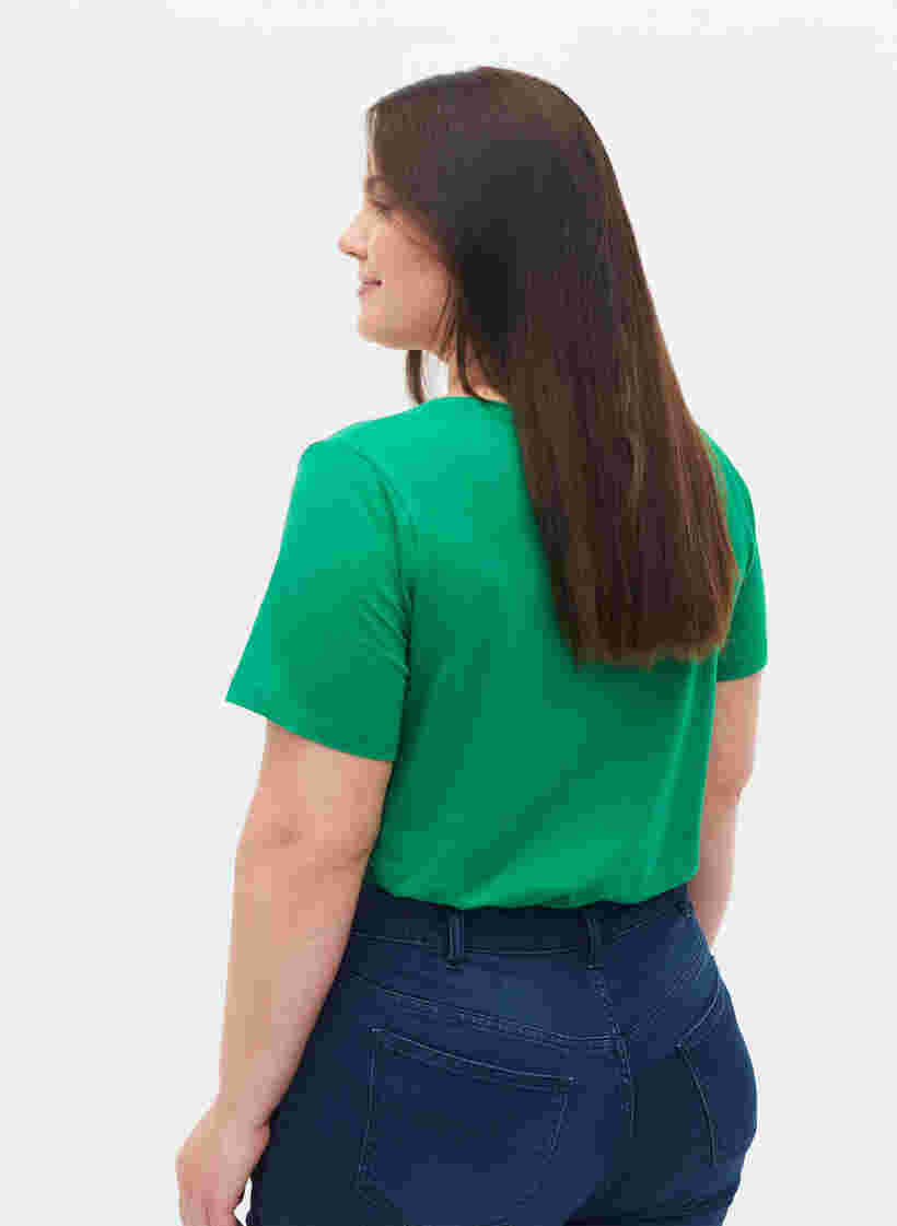 Yksivärinen perus t-paita puuvillasta, Jolly Green, Model image number 1