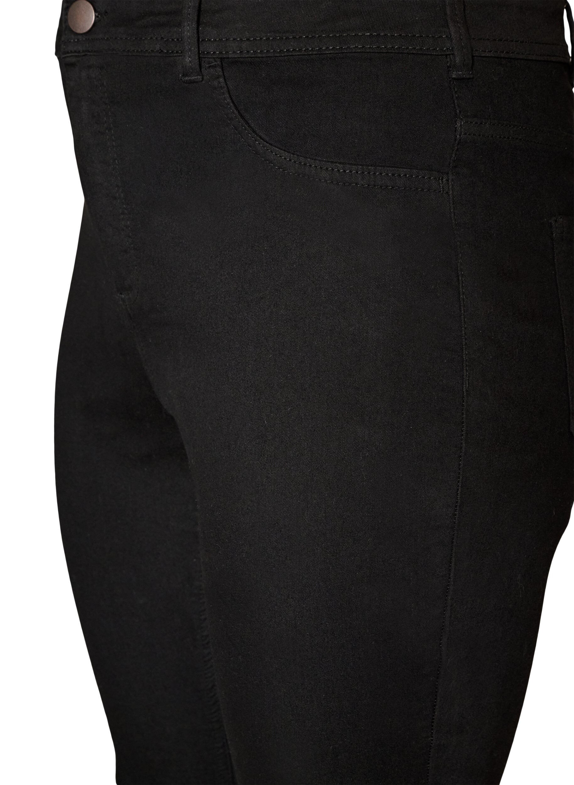 ZizziAmy-super slim fit -farkut korkealla vy&ouml;t&auml;r&ouml;ll&auml;, Musta, Packshot image number 2