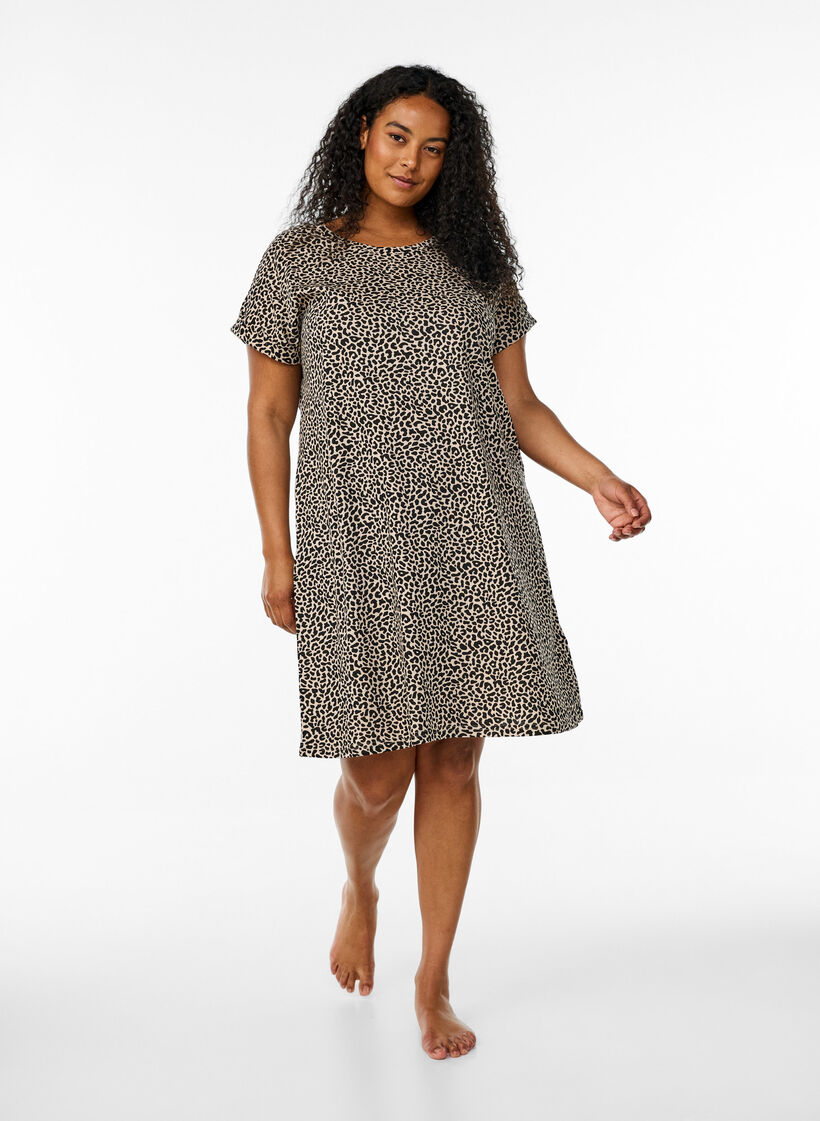 2-pack T-paitamekko lyhyill&auml; hihoilla, Ruskea, Model image number 1