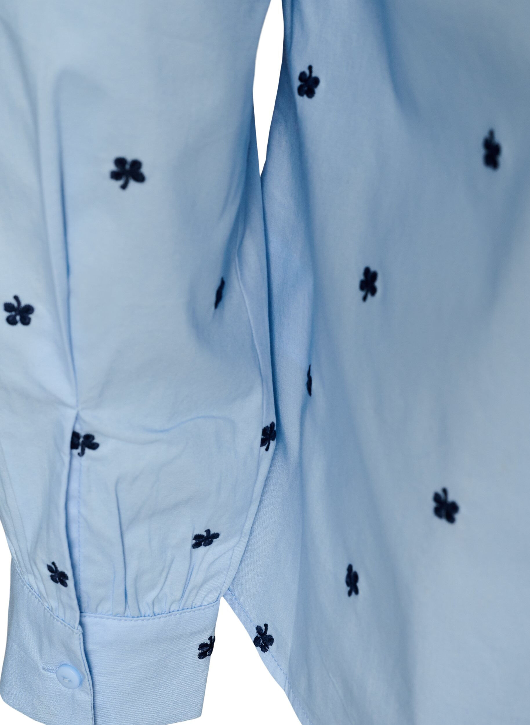 ZizziPaita kirjailtuilla kukilla, Sininen, Packshot image number 3