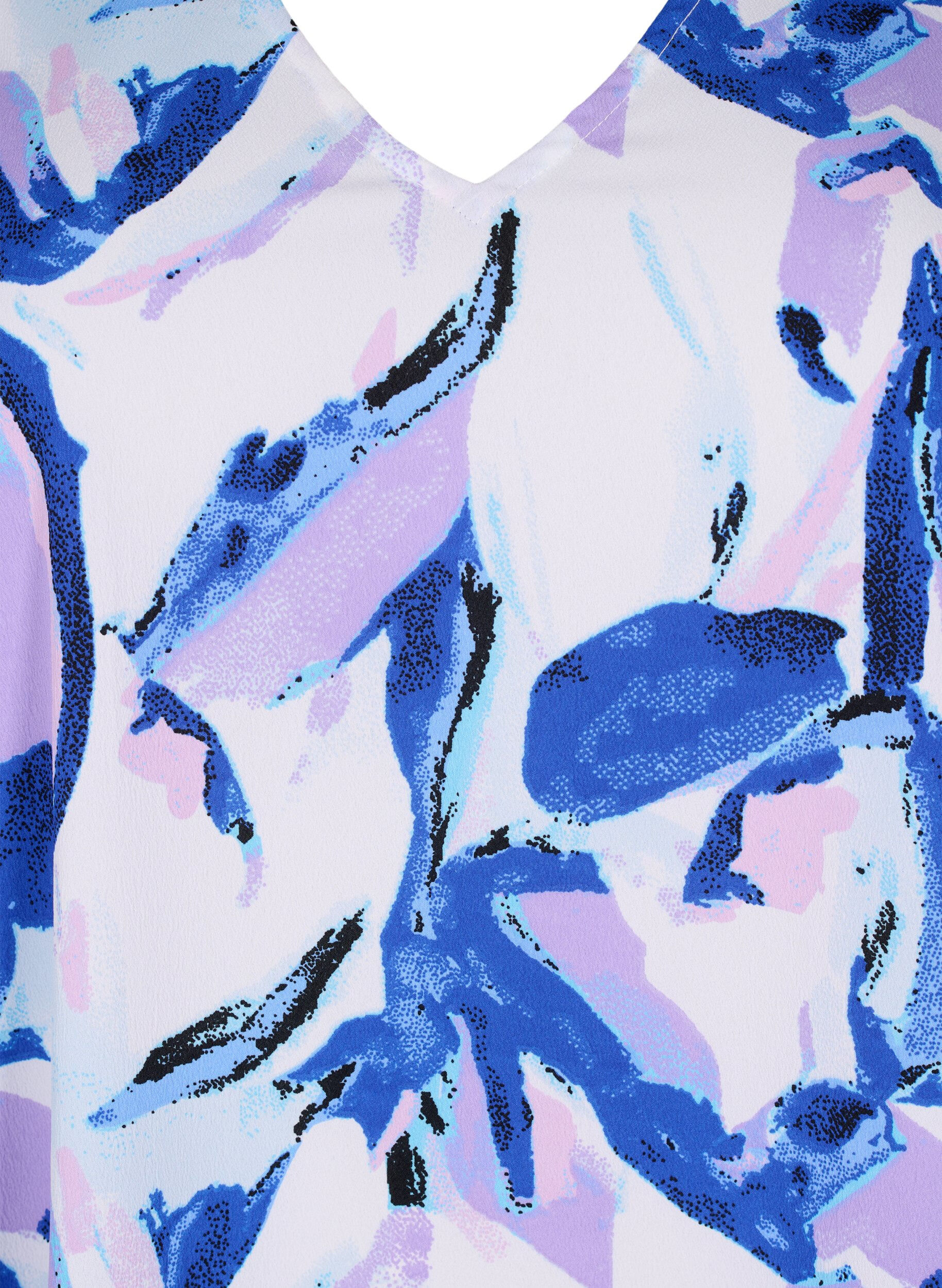 Zizzi FLASH &ndash; V-p&auml;&auml;ntiemekko printill&auml;, Snow White Flower, Packshot image number 2