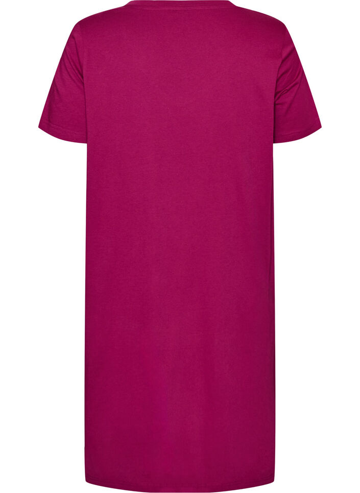 Luomupuuvillainen y&ouml;paita V-p&auml;&auml;ntiell&auml;, Punainen, Packshot image number 1