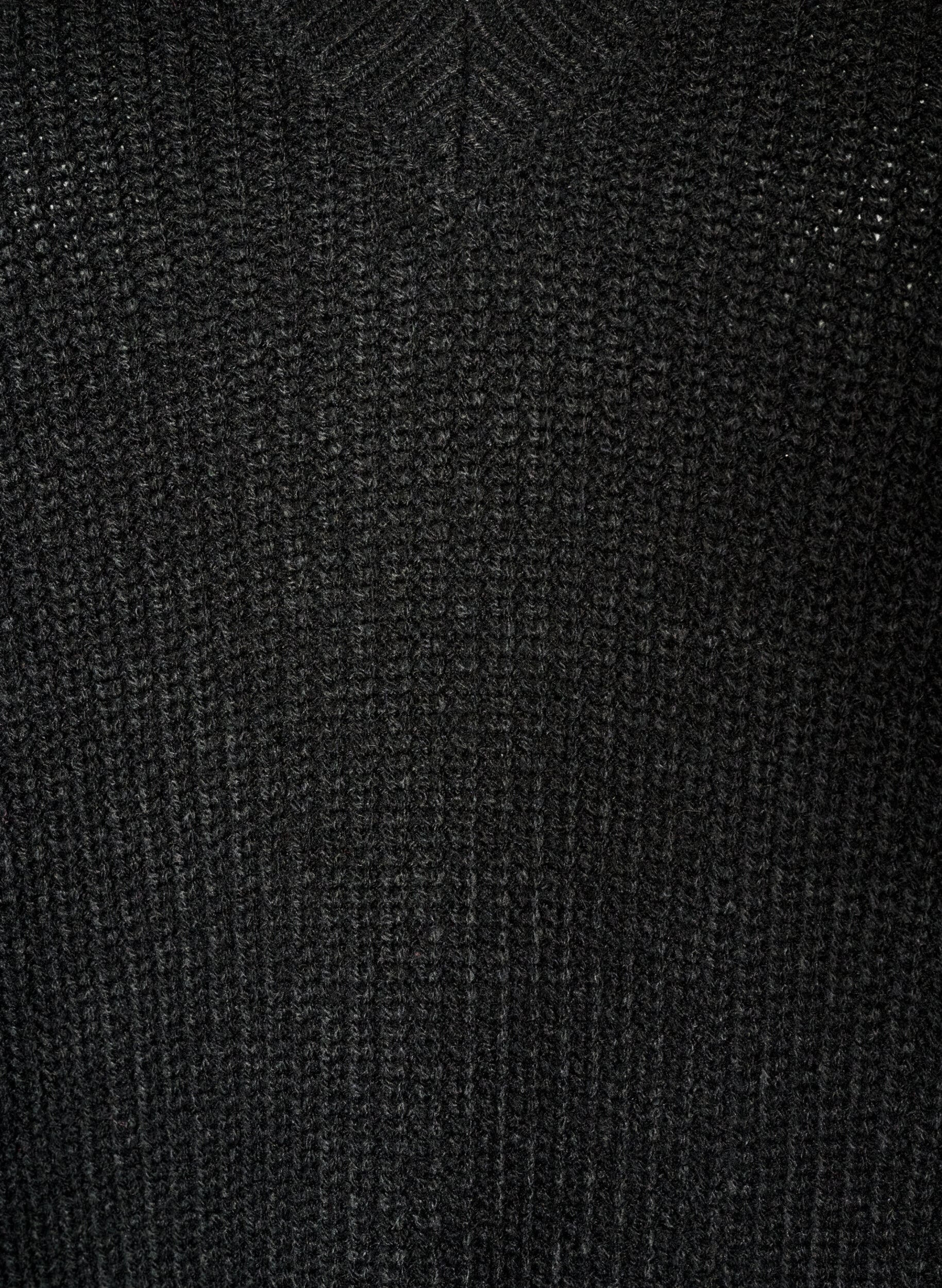 ZizziPitk&auml; ribbineulepusero V-p&auml;&auml;ntiell&auml;, Musta, Packshot image number 2