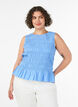 Smokkitoppi venep&auml;&auml;ntiell&auml; ja peplum-helmalla, Sininen, Model image number 0