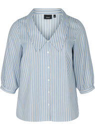 Raidallinen paitapusero suurella kauluksella , Light Blue Stripe