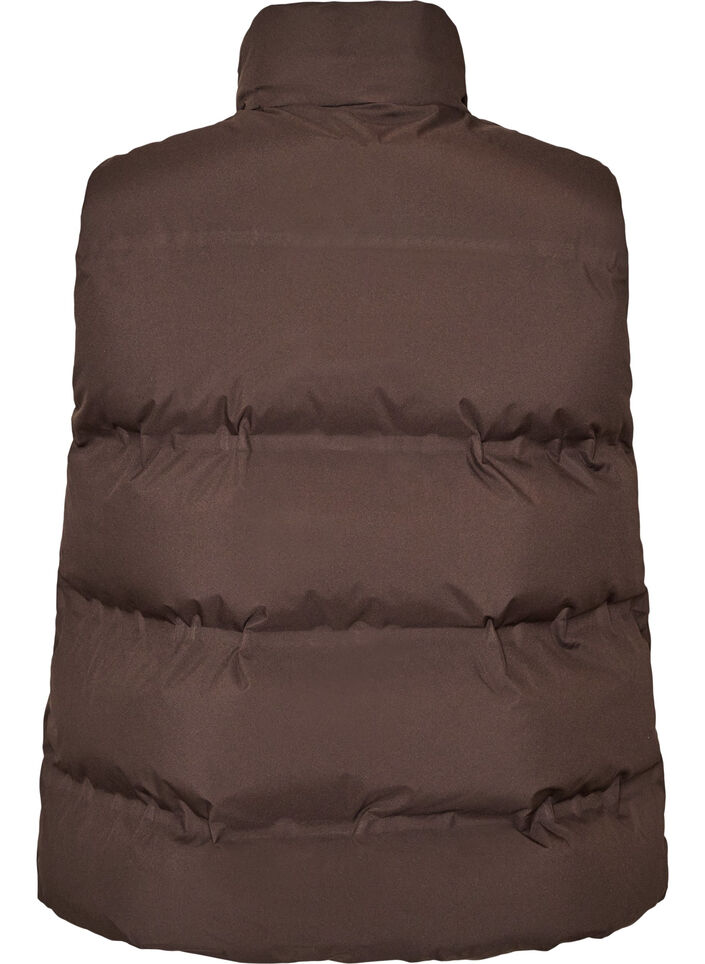 Lyhyt toppaliivi korkealla kauluksella, Ruskea, Packshot image number 1