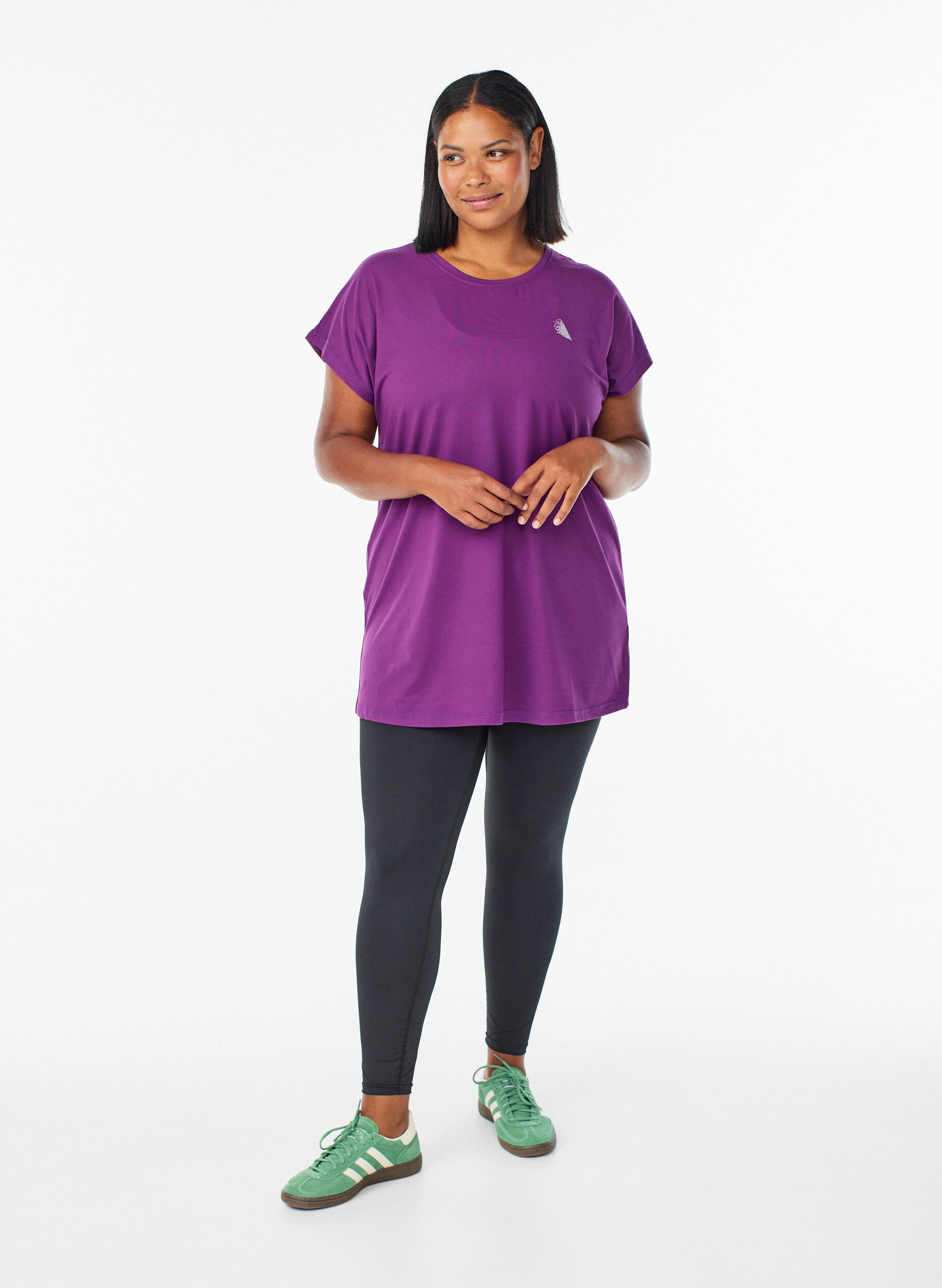 ZizziPitk&auml; treeni-T-paita, Violetti, Model image number 1