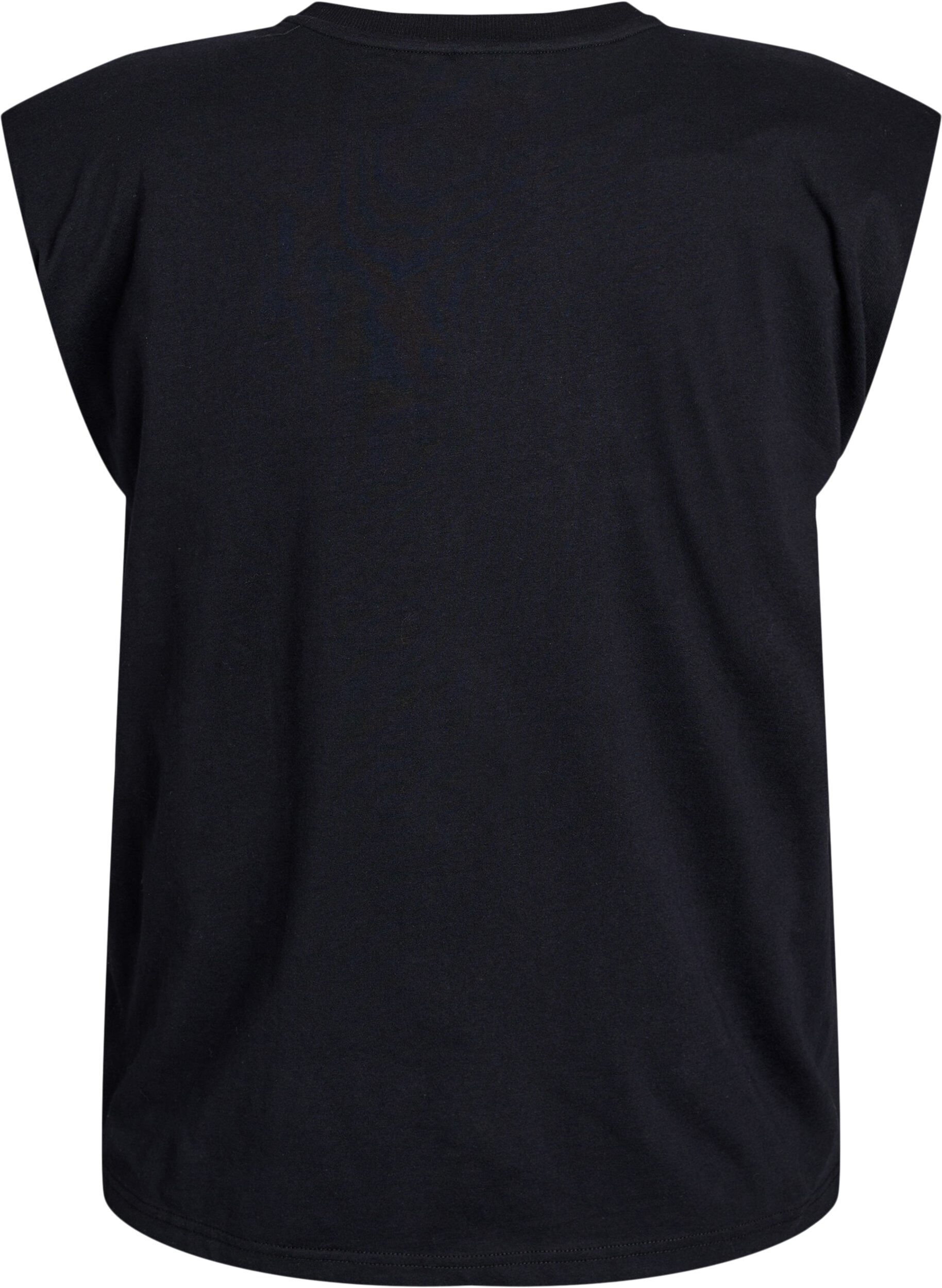 Zizzi Hihaton trikoopusero, jossa on olkatoppaukset., Musta, Packshot image number 1