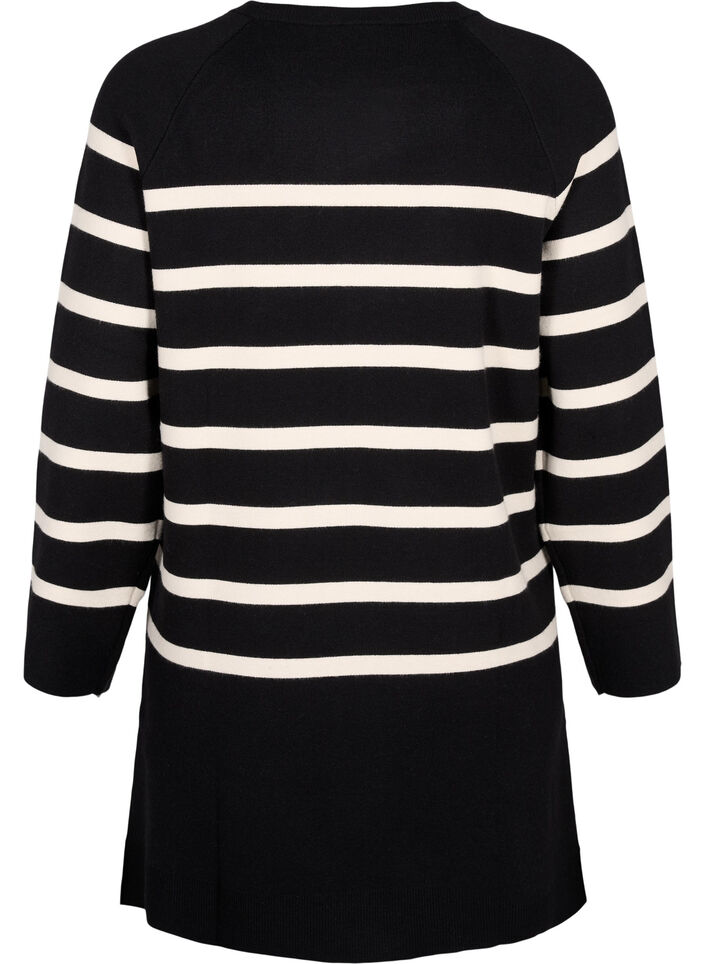 Neulemekko, jossa on pyöreä pääntie ja halkio., Musta, Packshot image number 1