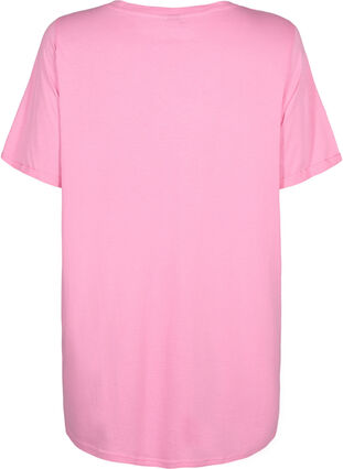 Yksivärinen oversize t-paita v-pääntiellä, Rosebloom, Packshot image number 1