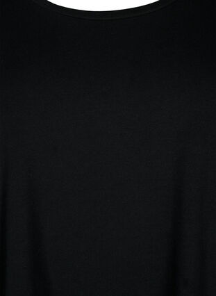 Puuvillainen perus t-paita 3/4-hihoilla, Black, Packshot image number 2