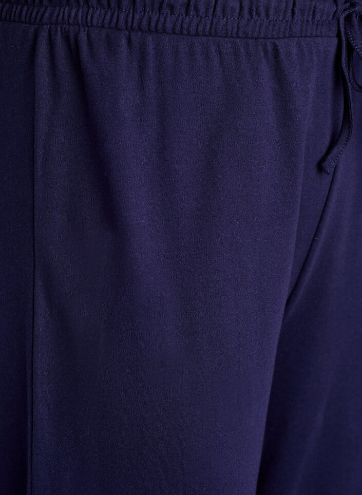 Puuvillaiset pyjamahousut korkealla vy&ouml;t&auml;r&ouml;ll&auml;, Sininen, Packshot image number 2