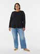 Perus jersey-paita, jossa pitk&auml;t hihat, Musta, Model image number 1