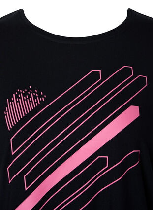 Lyhythihainen t-paita treeniin kuosilla, Black/Pink Print, Packshot image number 2