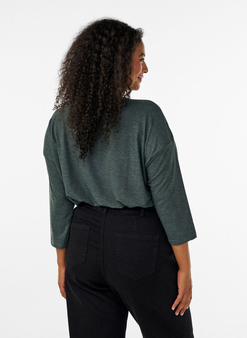 Jersey -pusero 3/4-hihoilla, Vihre&auml;, Model image number 2