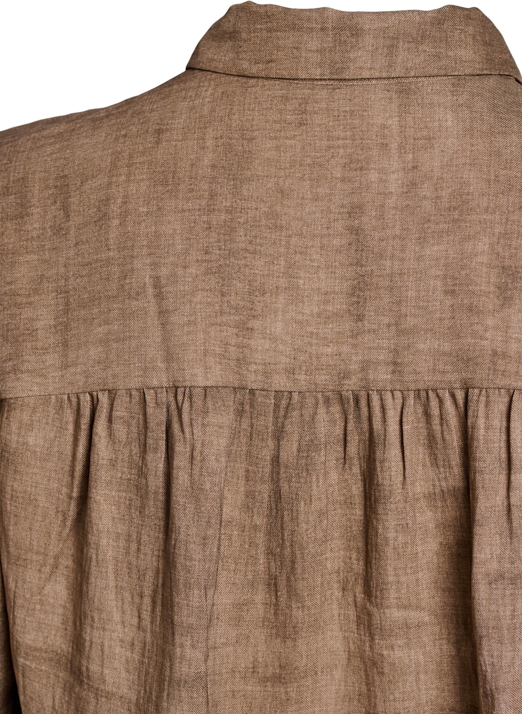 Zizzi Rento pusero kauluksella ja napeilla, Ruskea, Packshot image number 3