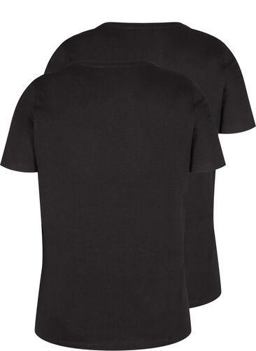 2 lyhythihaista t-paitaa puuvillasta , Black/Black, Packshot image number 1