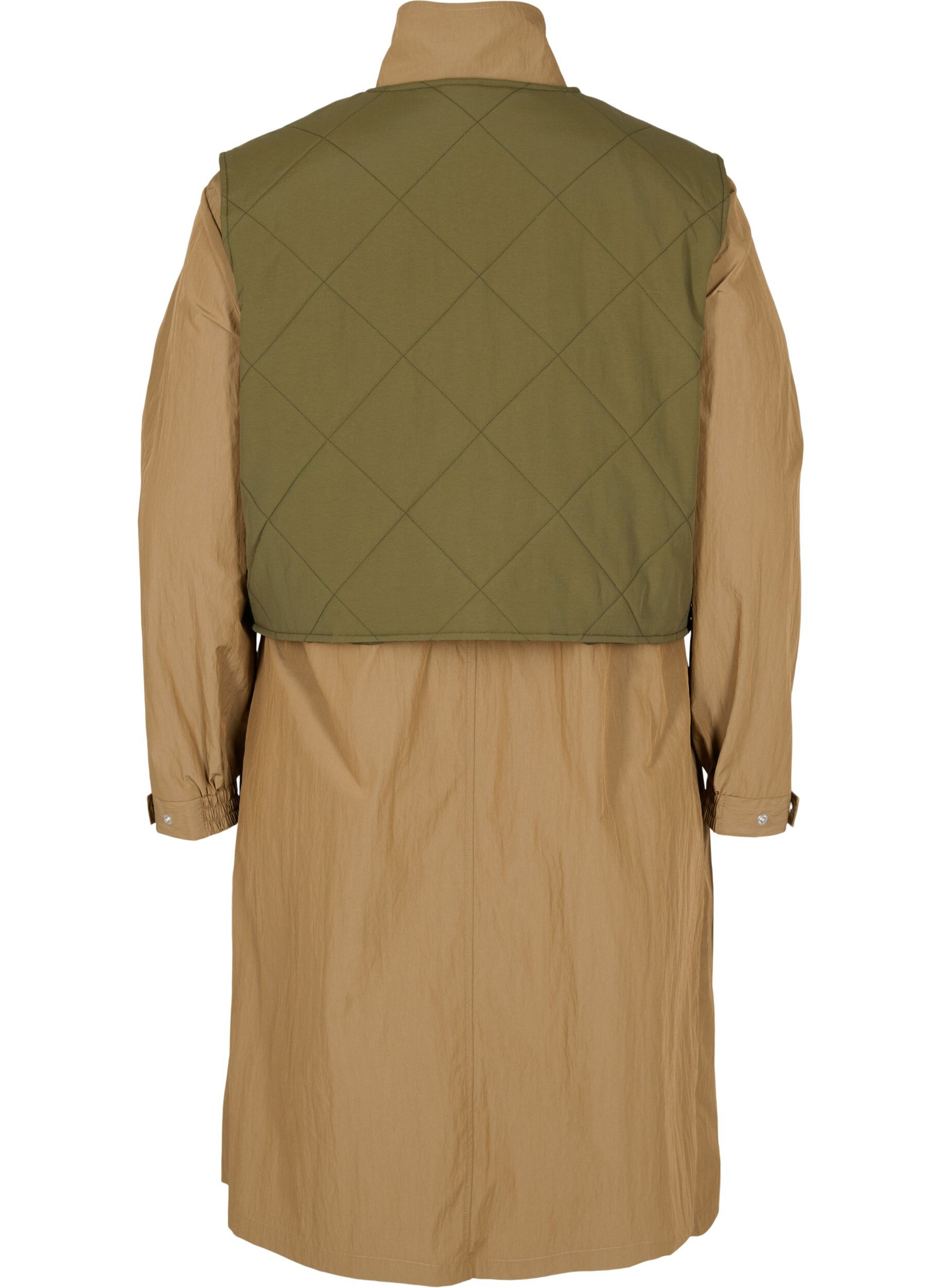 Zizzi Parkatakki irroitettavalla liivill&auml;, Ermine w. Grape Leaf, Packshot image number 1