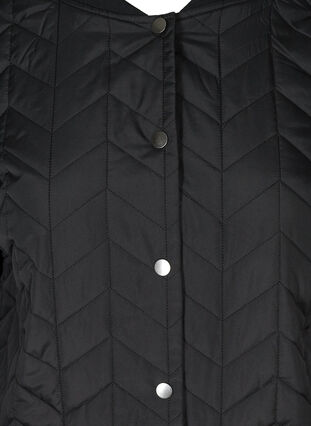 Pitkä tikattu takki napituksella , Black, Packshot image number 2