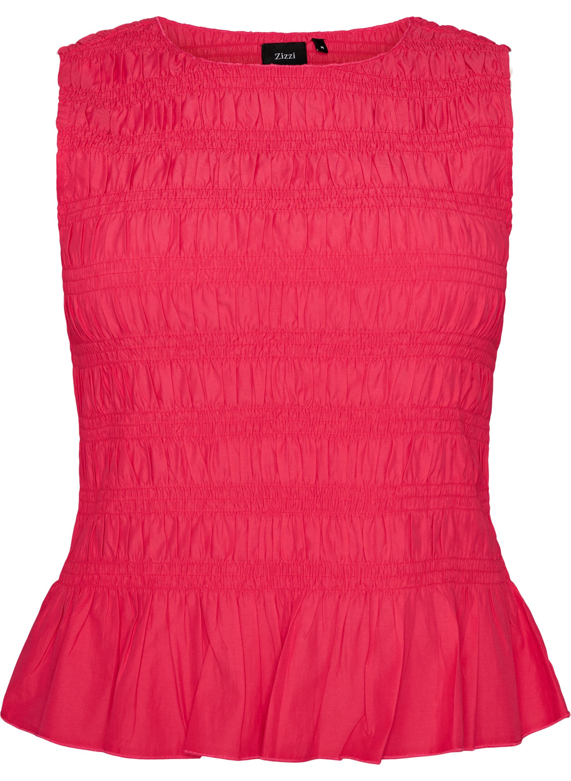 ZizziSmokkitoppi venep&auml;&auml;ntiell&auml; ja peplum-helmalla, Vaaleanpunainen, Packshot image number 0