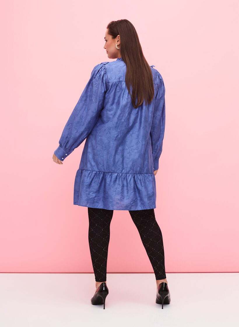 Saumattomat leggingsit hopeanvärisellä kuviolla, Black, Model image number 1