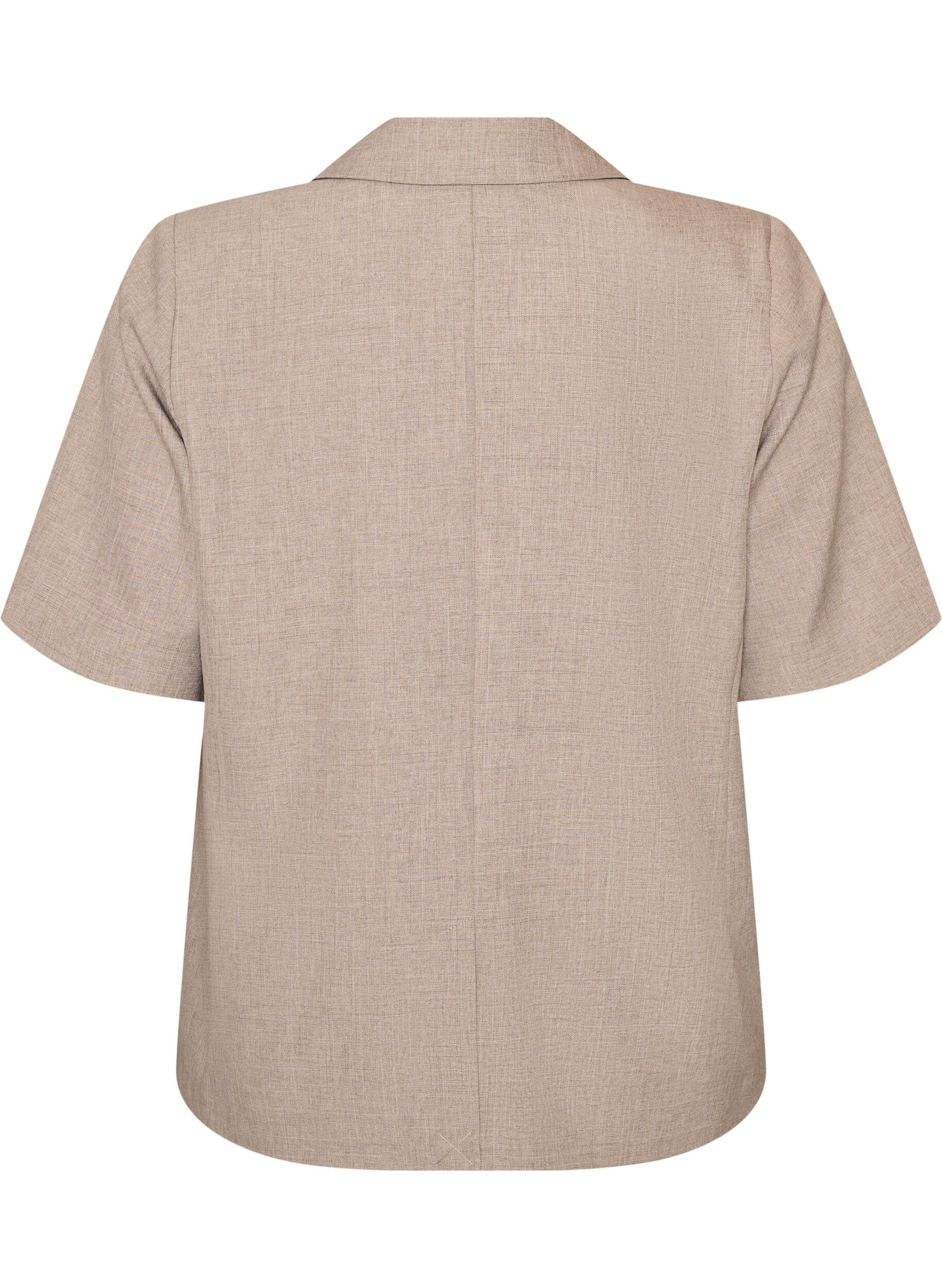 ZizziBleiseri lyhyill&auml; hihoilla ja kaulusk&auml;&auml;nteill&auml;, Ruskea, Packshot image number 1