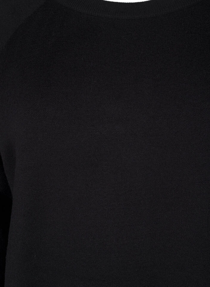 Neulemekko, jossa on pyöreä pääntie ja halkio, Musta, Packshot image number 2