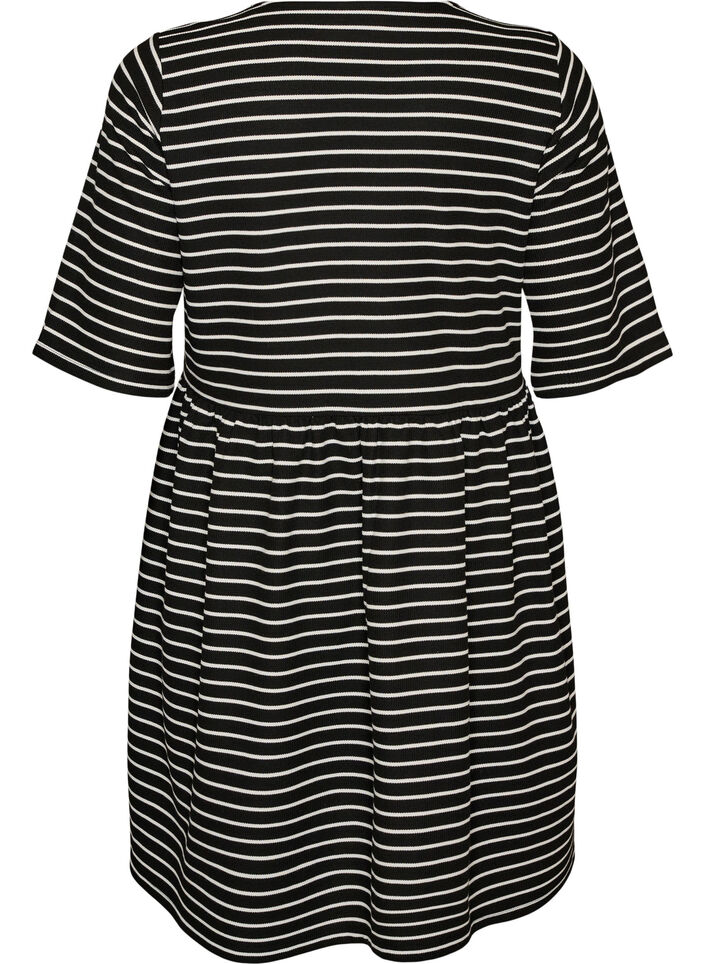 Mekko ribbineuloksella ja empire-leikkauksella, Valkoinen, Packshot image number 1