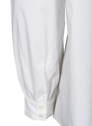 Puuvillainen paita suurella kauluksella , Bright White, Packshot image number 3