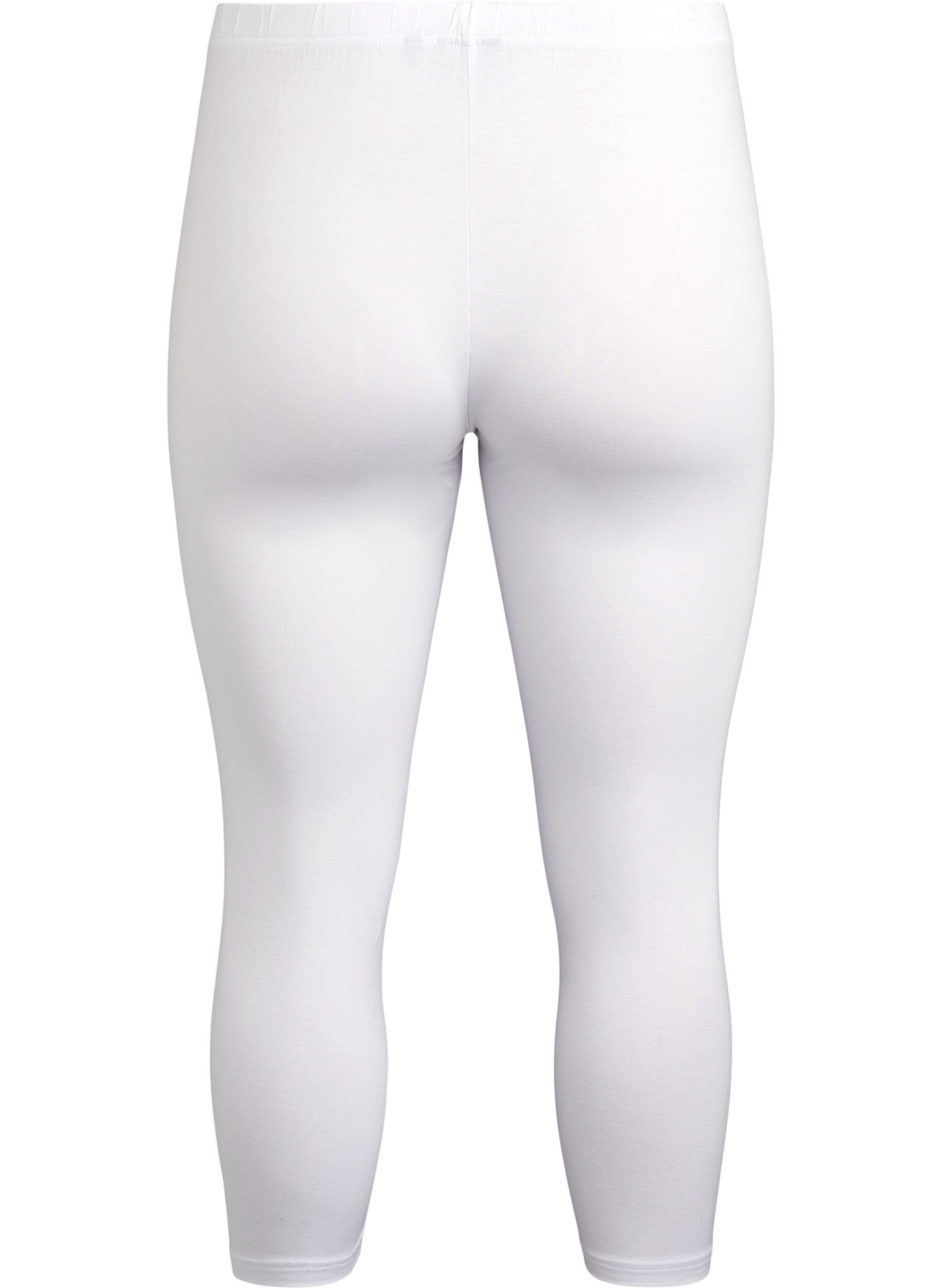 Zizzi3/4-pituiset viskoosileggingsit, Valkoinen, Packshot image number 1