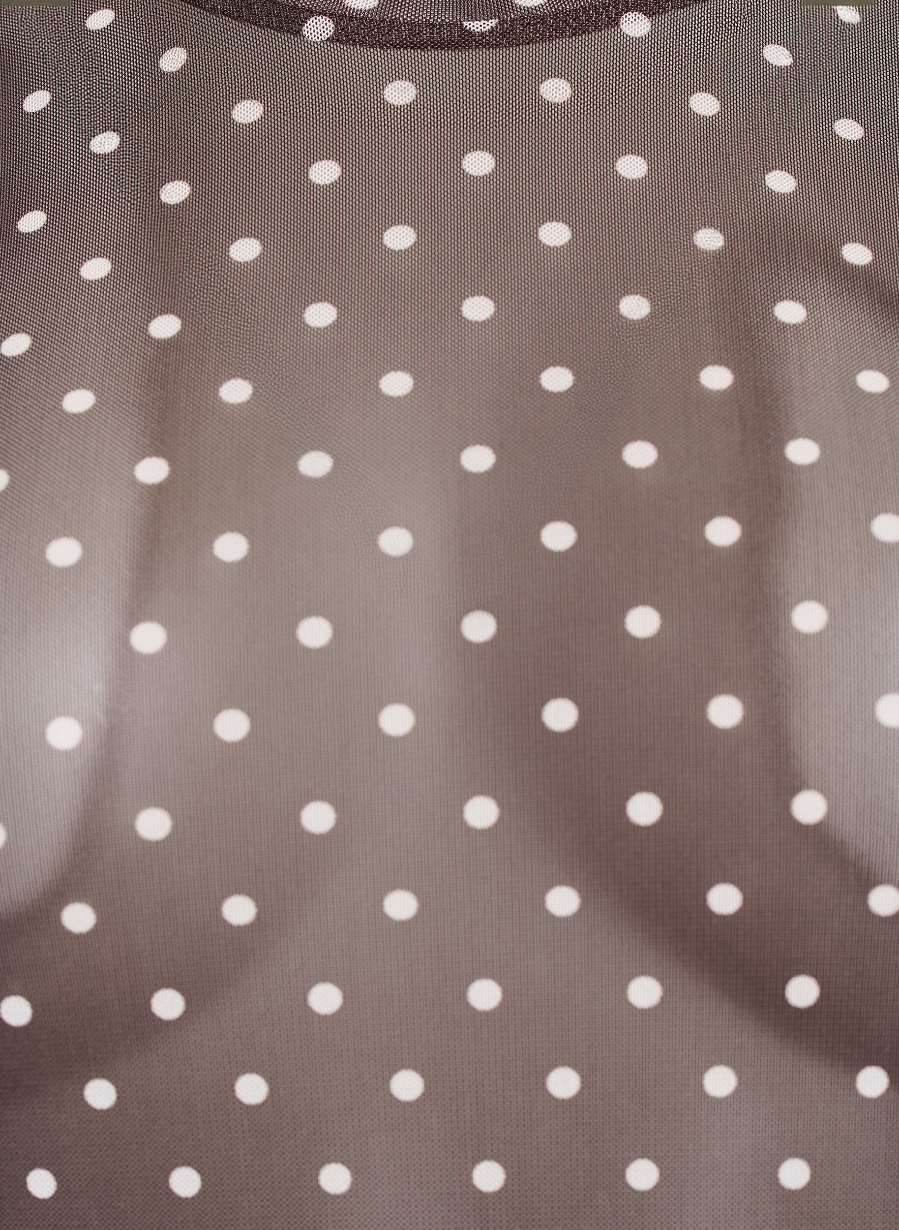 Zizzi Mesh -pusero pisteill&auml;, Ruskea, Packshot image number 2