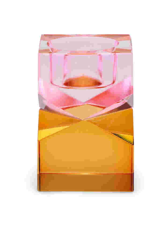 Kynttilänjalka kristallista, Pink/Amber, Packshot image number 0