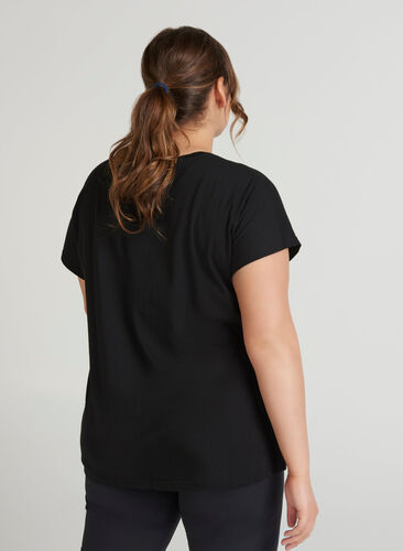 T-paita painatuksella, Black, Model image number 1