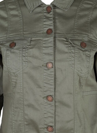 Lyhyt värillinen denim-takki, Agave Green, Packshot image number 2