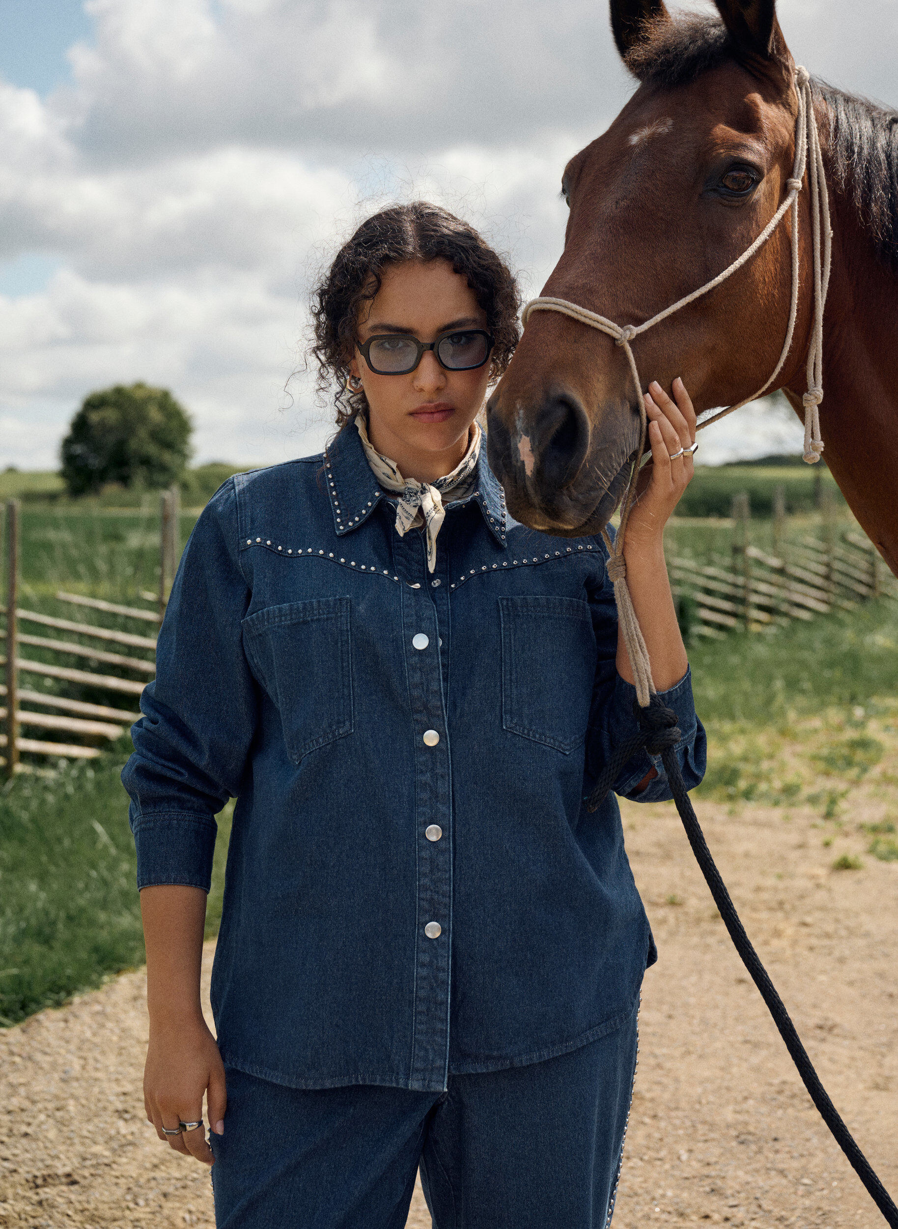 Zizzi Farkkupaita niiteill&auml;, Sininen, Image image number 0