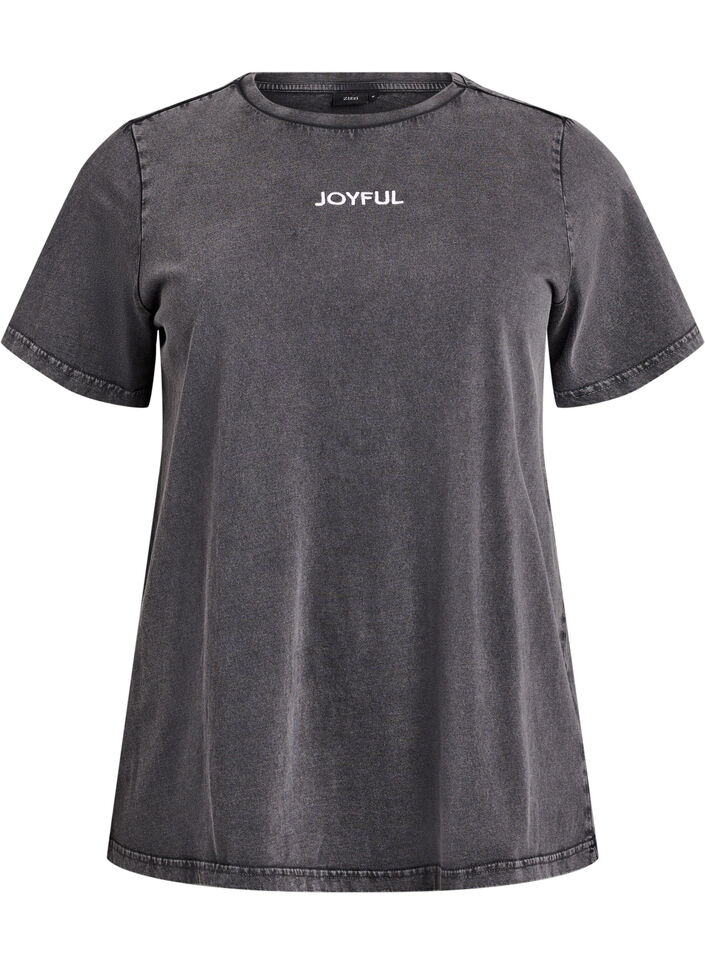 Luomupuuvillainen T-paita takapainatuksella, Harmaa, Packshot image number 0