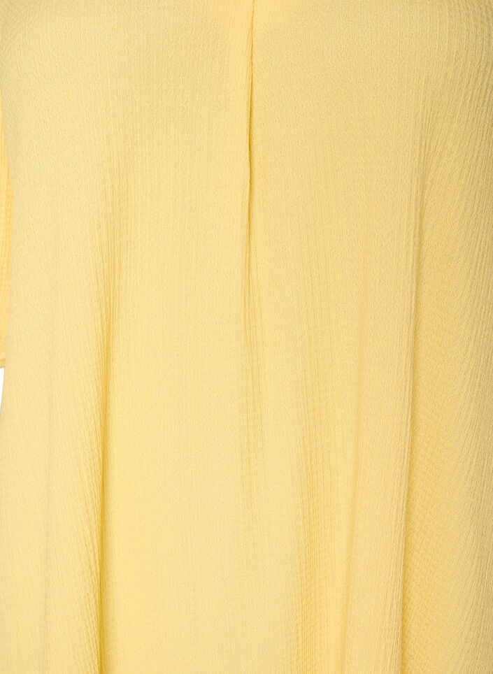 Midimekko V-p&auml;&auml;ntiell&auml; ja tekstuurilla, Keltainen, Packshot image number 2