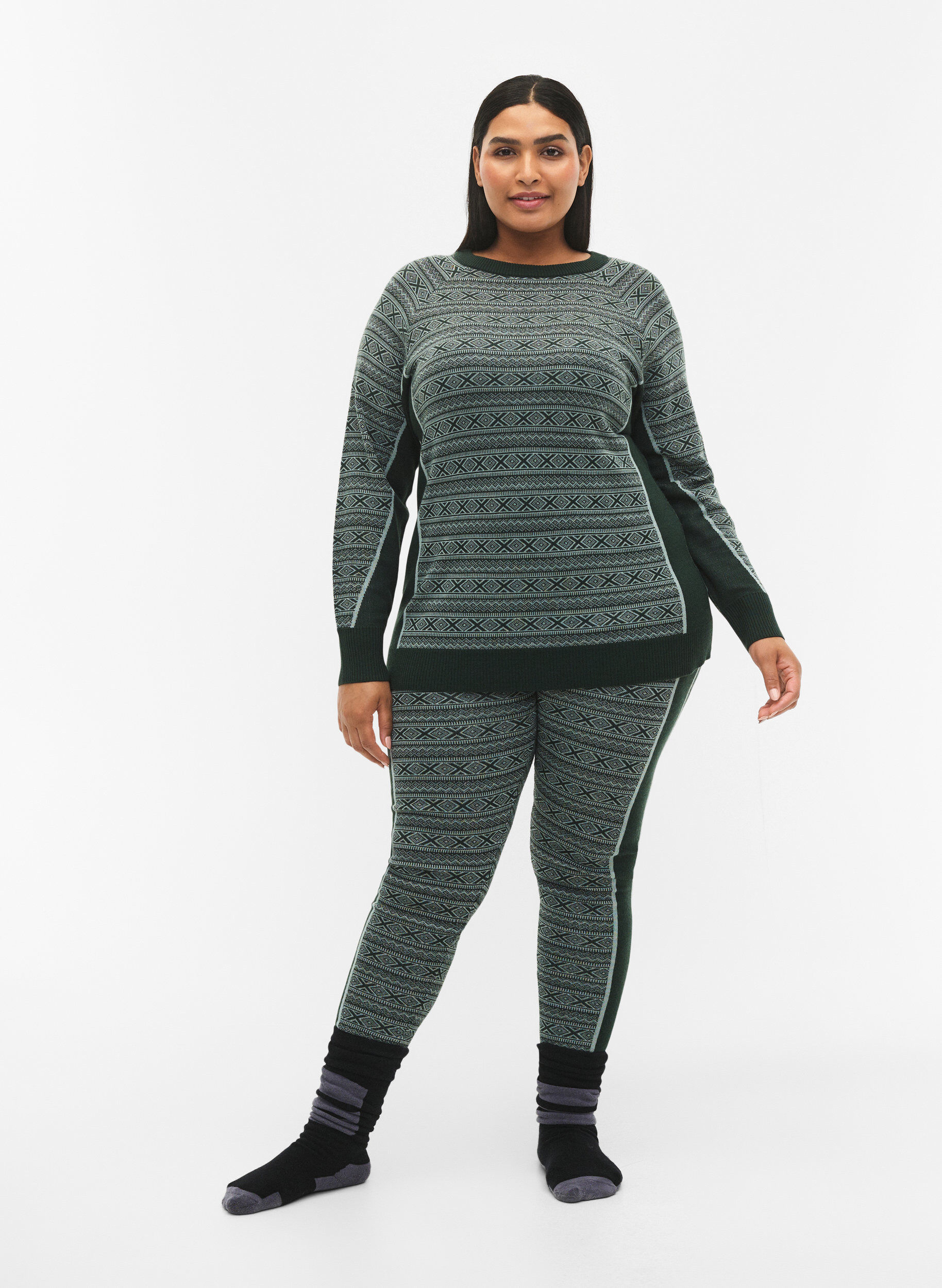 Zizzi Villaiset hiihtoalushousut, Deep Lake Comb, Model image number 0