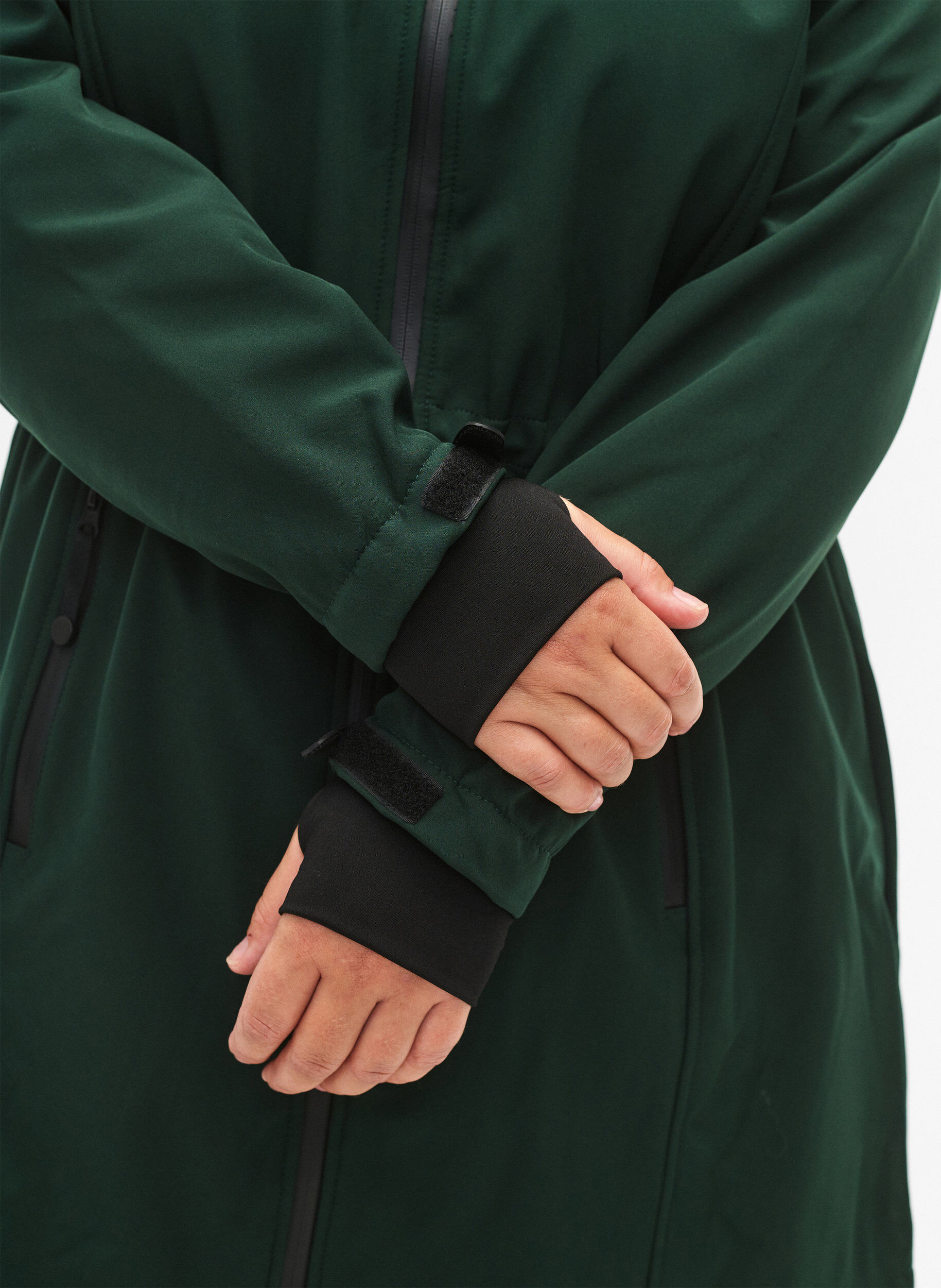 ZizziSoftshell-takki irroitettavalla hupulla, Vihre&auml;, Model image number 3