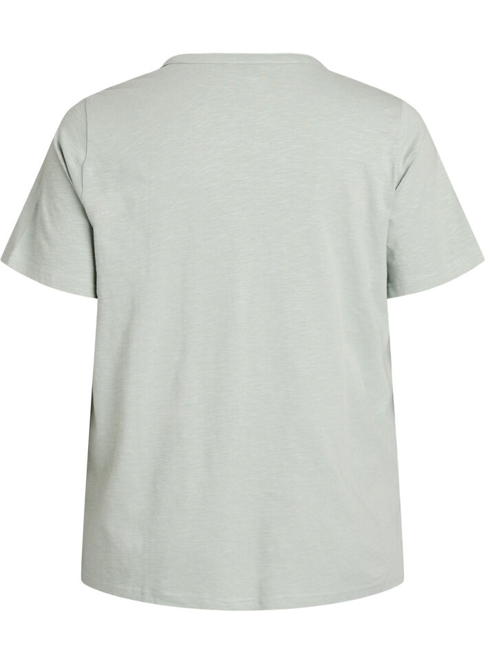T-paita nappiyksityiskohdilla, Vihre&auml;, Packshot image number 1