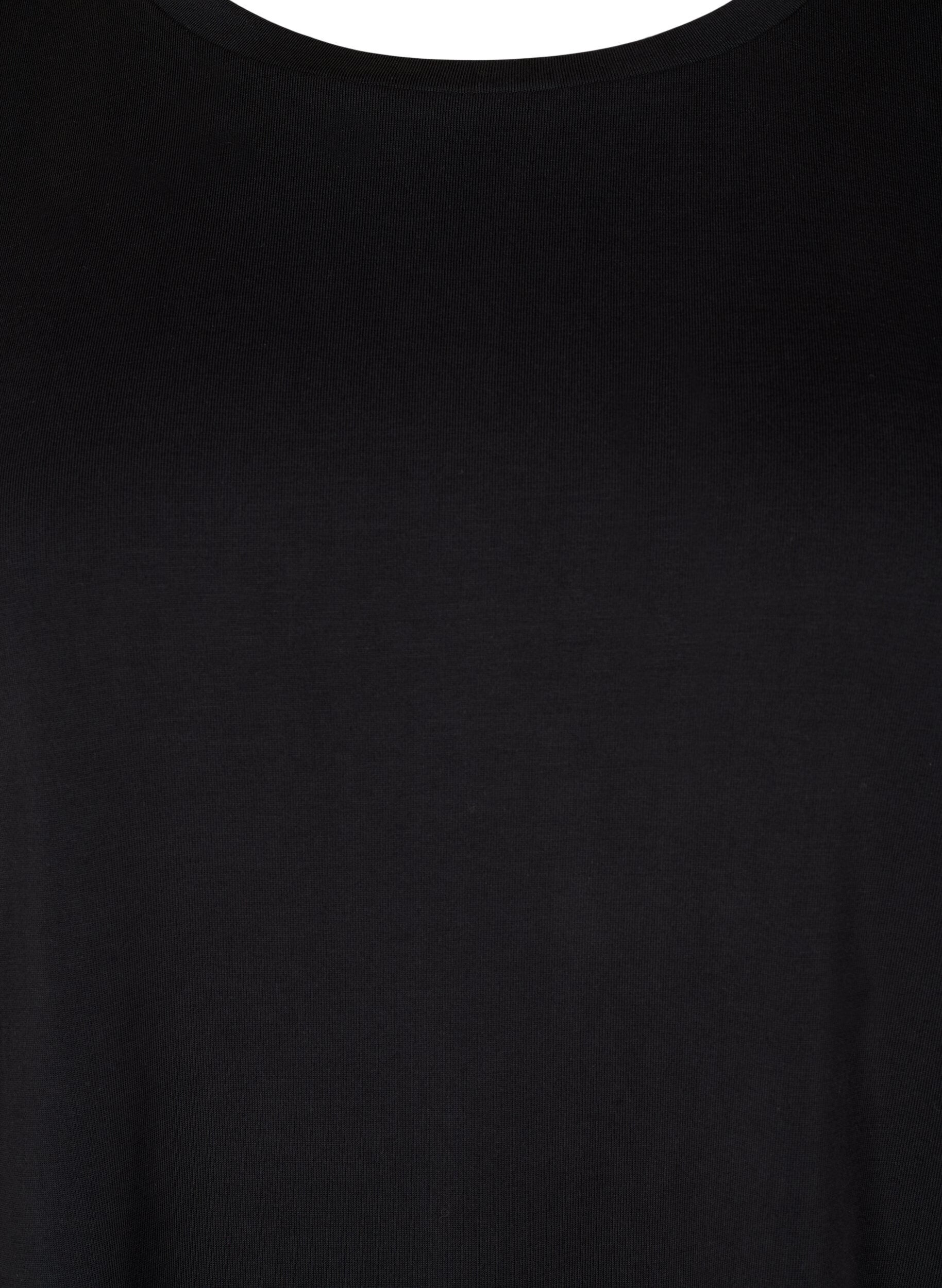 Zizzi T-paita Tencel &trade;-modaalista. Paidassa on py&ouml;re&auml; kaula-aukko, Musta, Packshot image number 2