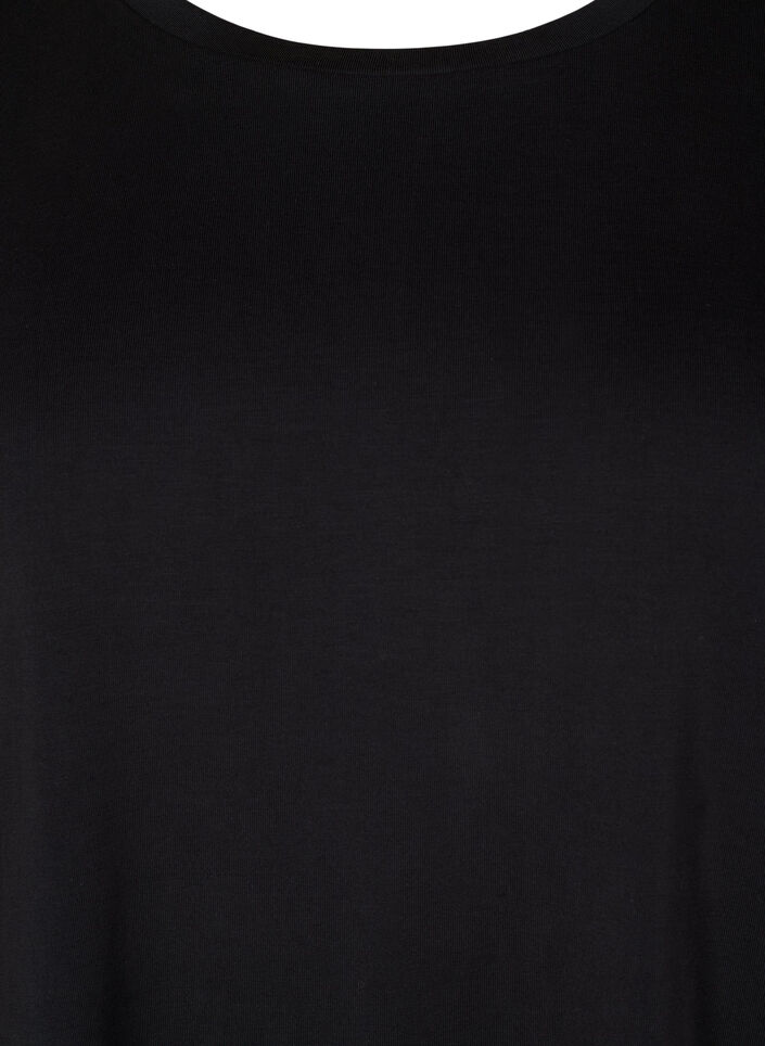 T-paita Tencel ™-modaalista. Paidassa on pyöreä kaula-aukko, Musta, Packshot image number 2