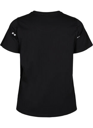 Luomupuuvillasta valmistettu T-paita ruseteilla, Black W. Bow Emb. , Packshot image number 1