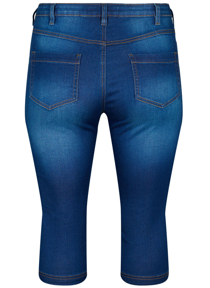 Korkeavy&ouml;t&auml;r&ouml;iset Amy-farkkucaprit super slim fit, Sininen, Packshot image number 1